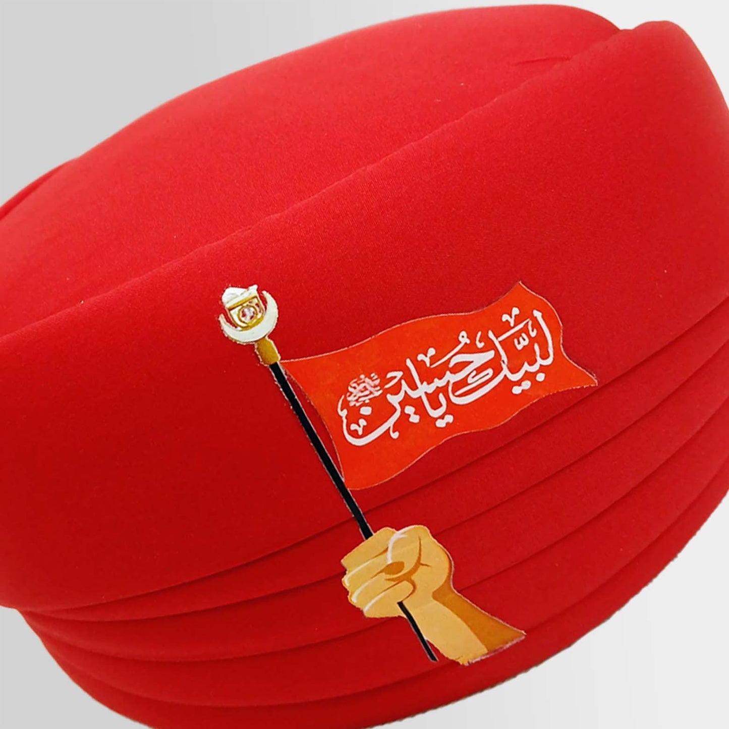 Turban Amama Red Labaik Ya Hussain (as)
