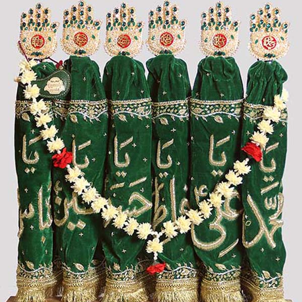 Beautiful Green Alam Kora Stone Work Panjay Set Close-Up