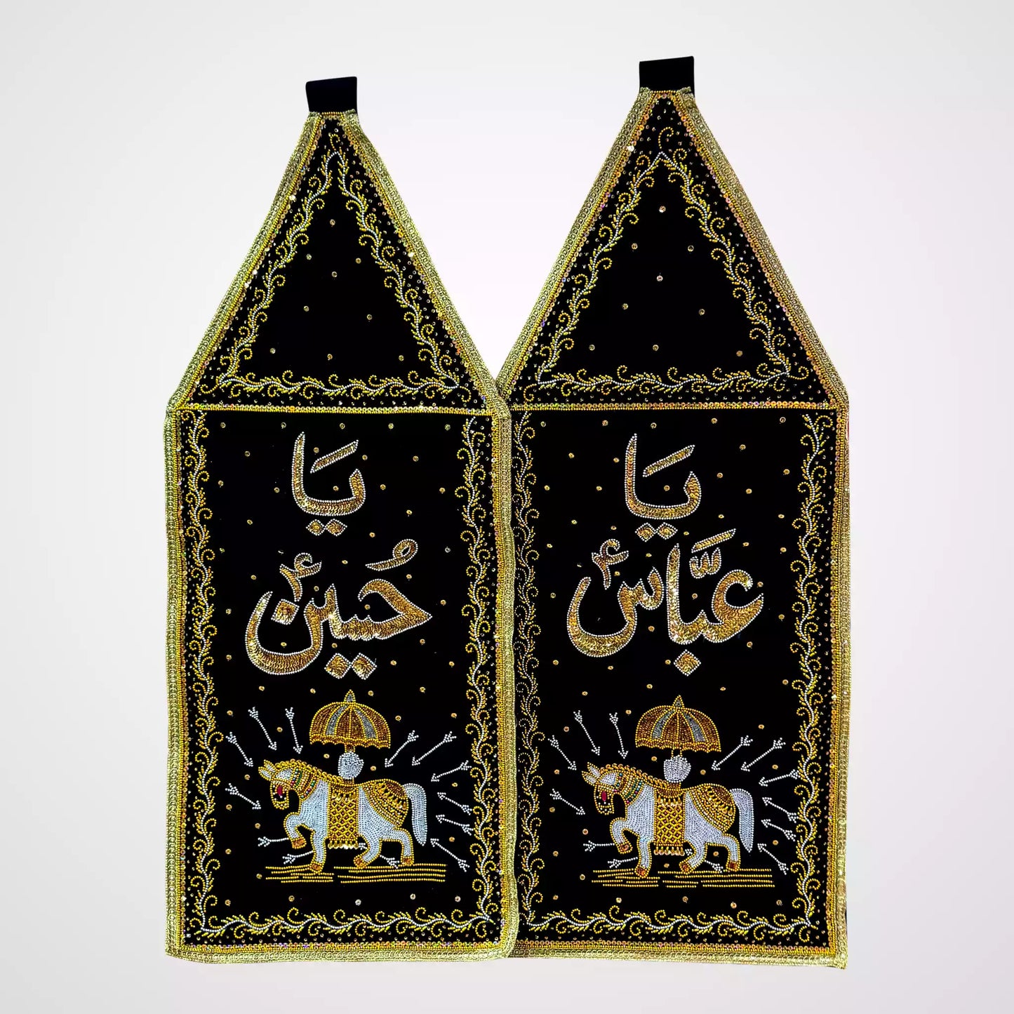 Black Patka Collection Ya Hussain as and Ya Abbas as Designs
