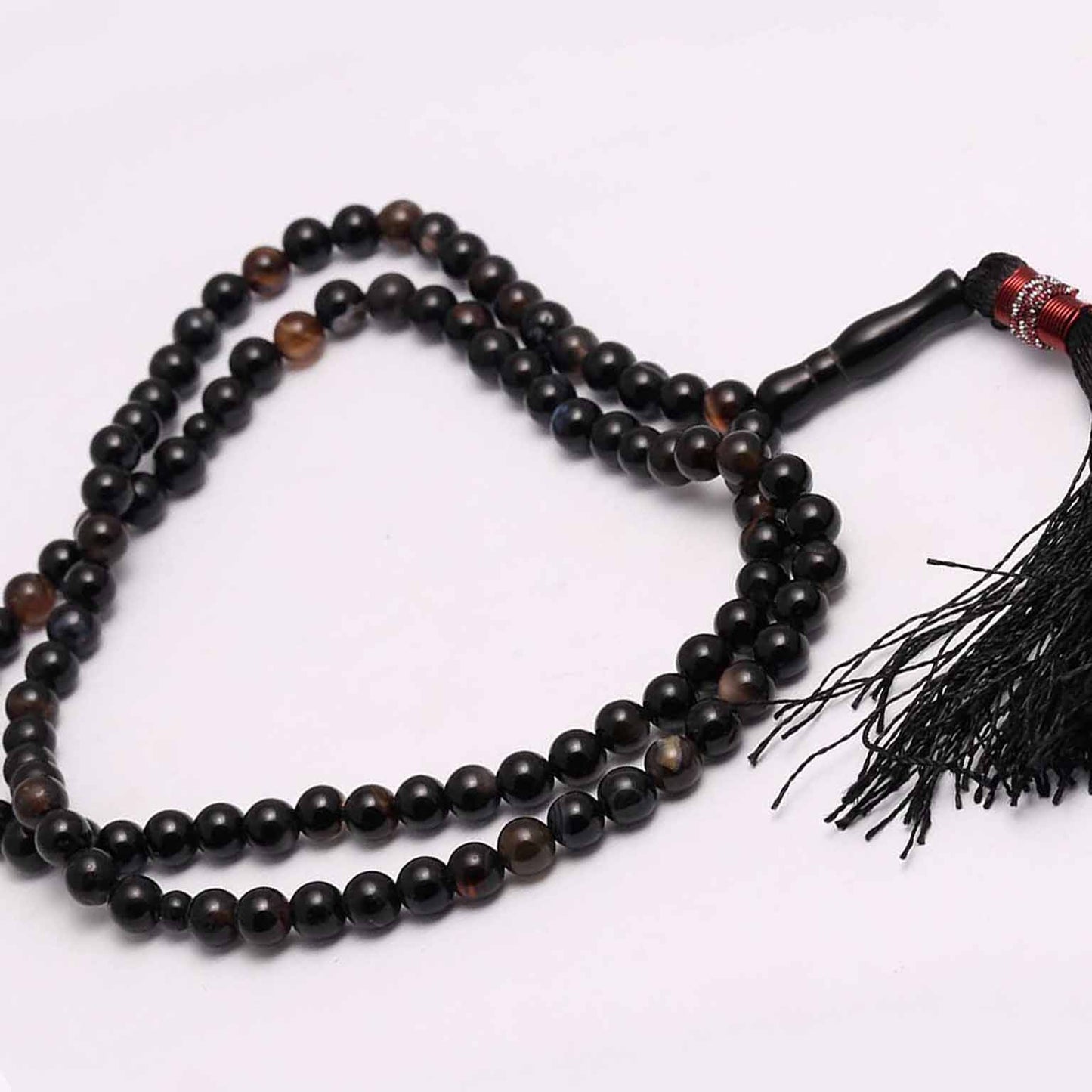 Elegant Black Aqeeq Tasbih - 100 Beads for Meditation and Zikr