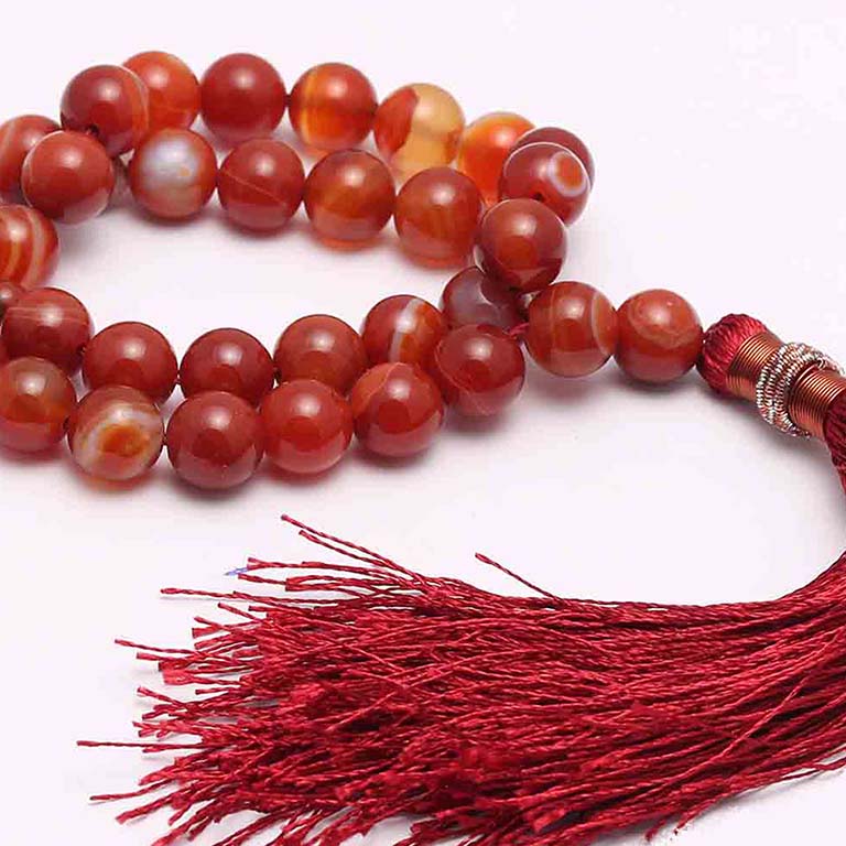 Elegant Brown Aqeeq Tasbih with 33 Smooth Prayer Beads