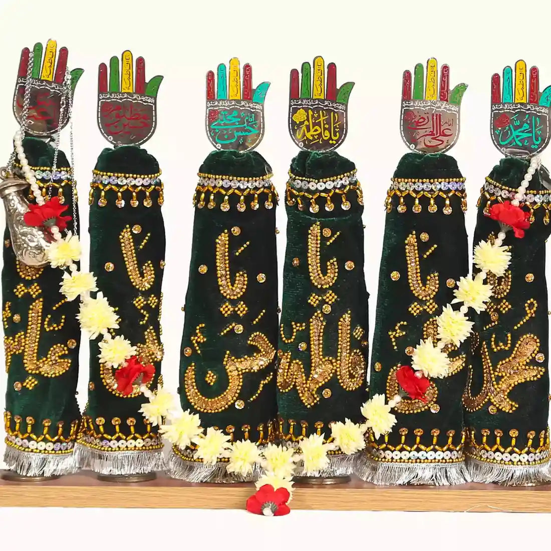 Green Velvet Alam Set Azakhana Punjatan and Hazrat Abbas (as)