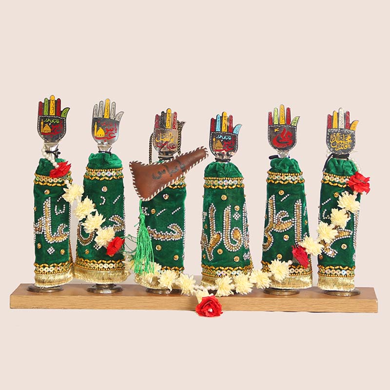 Green Velvet Alam Punjatan Set for Azakhana Decoration
