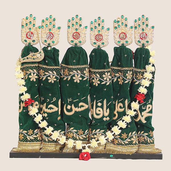 Green Azakhana Set Panja Stone Work Resham Work