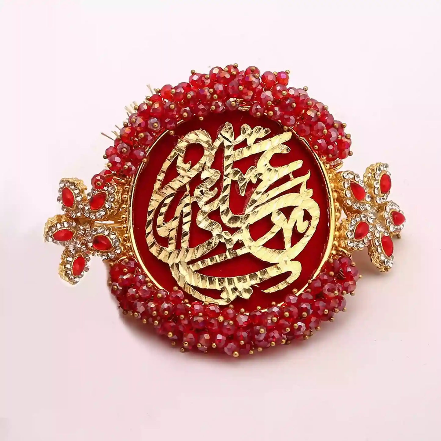 Imamzamin for Bride and Groom with Red Ruby Beads and Gajreela