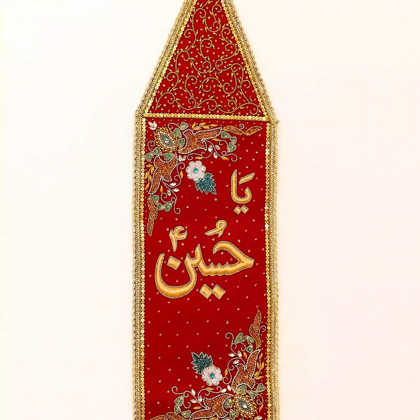 Newly Launched Ya Hussain (as) Patka with Red Velvet Flower Design 1