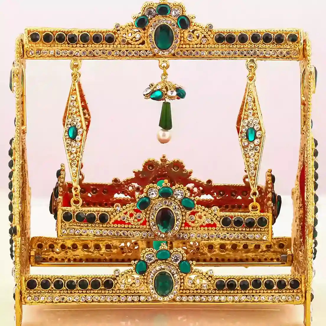 Shahzada Ali Asghar as Small Kashi Jhoolah with Green & White Zircon Stone Work