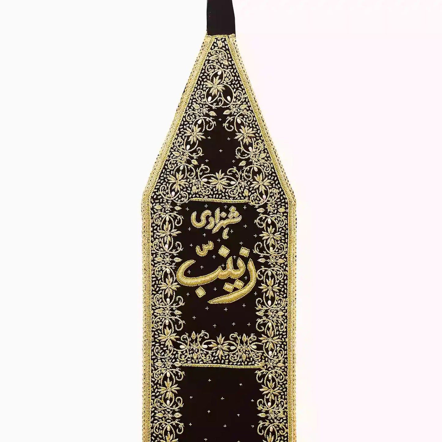 Shahzadi Zainab sa Black Velvet Kora Dapka Work Patka