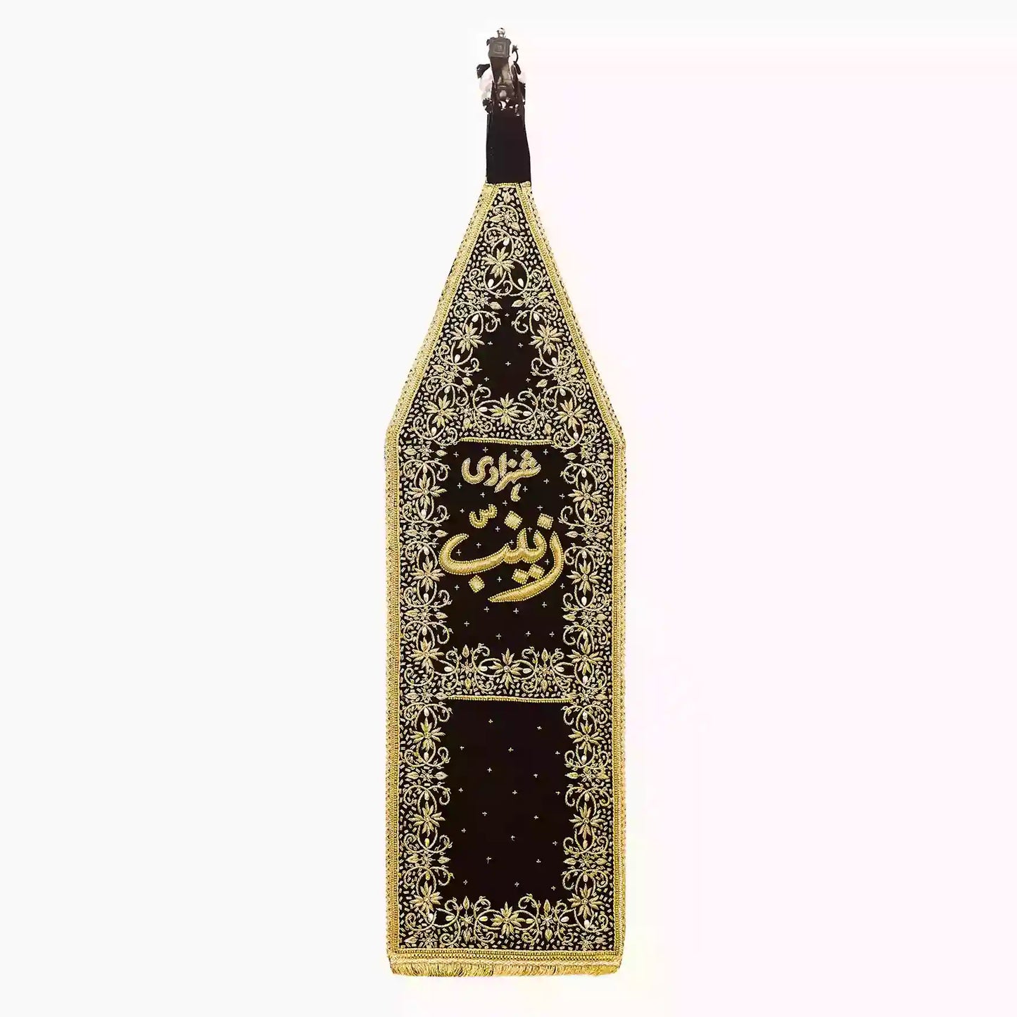 Shahzadi Zainab sa Black Velvet Kora Dapka Work Patka