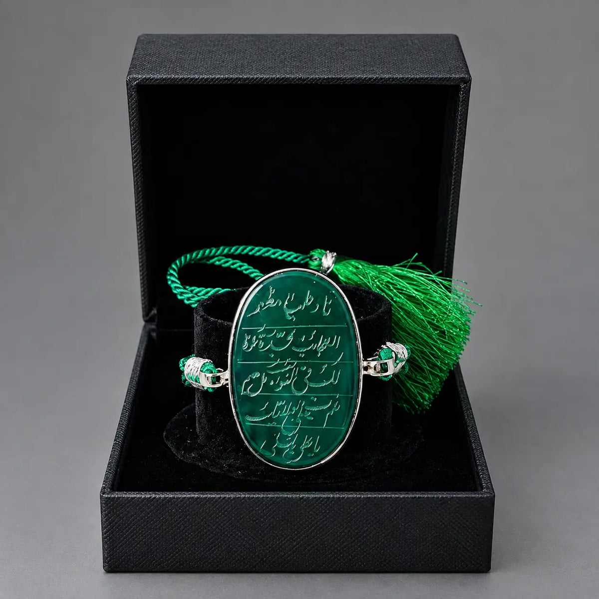 Wedding Imamzamin Nade Ali Engraved Green Aqeeq Stone Imamzamin