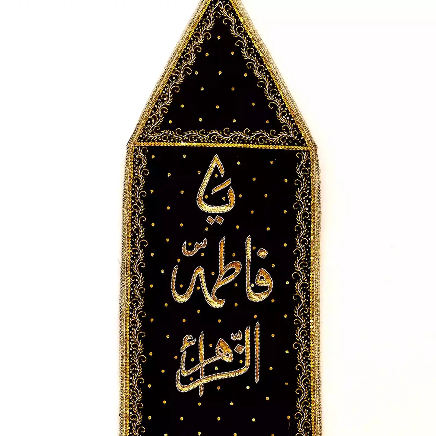 Ya Fatima Zahra (sa) Black Velvet Sequence Work Patka