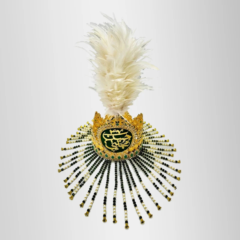Golden Tajj White Kalgi Zigga Crown for Imam Hassan (as)
