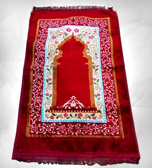 Graceful Looking Red Velvet Jai Namaz Available in Single & Bulk Order Quantity