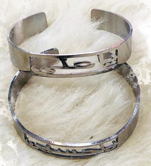 Set of Ya Ali (a.s) & Ya Hussain (a.s) Steel Kara