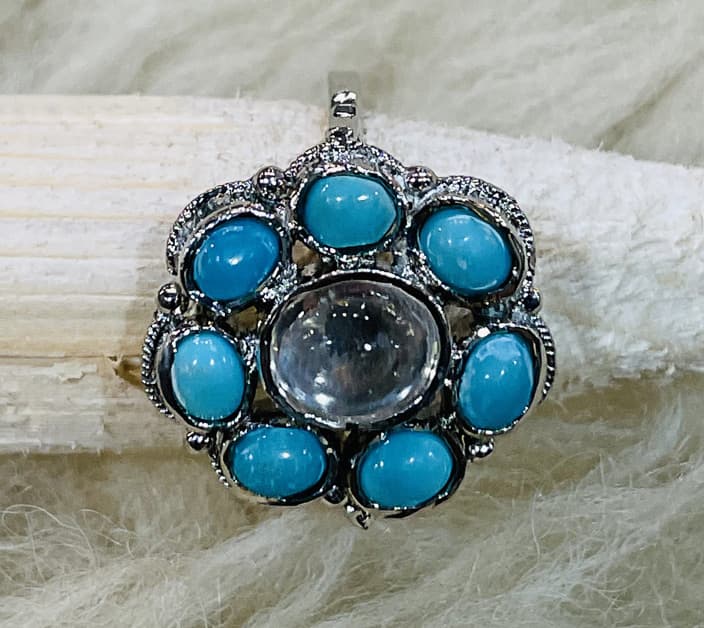 Feerozah Ring with Dur-E-Najaf Silver Ring