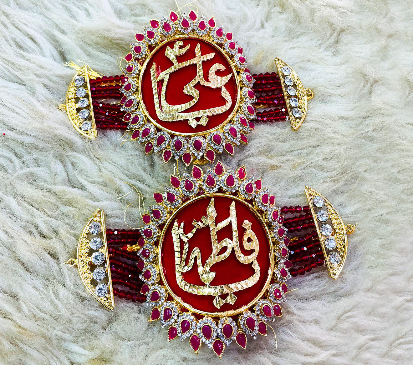 Dark Ruby Red Wedding Nikah Imamzamin with Blood Red Colour Strings