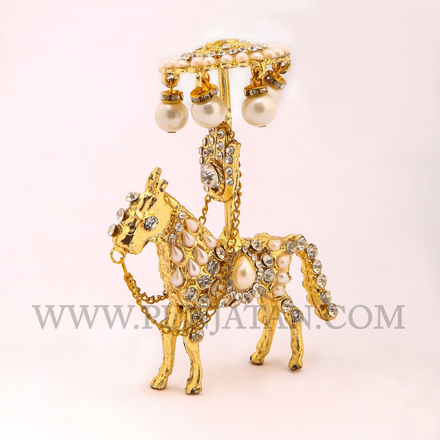 Beautiful kashi & Pearls Stones Golden Punja Work