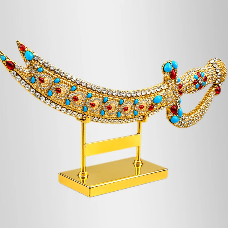 Manjus Talwar Stand Gold Polish Stone Work