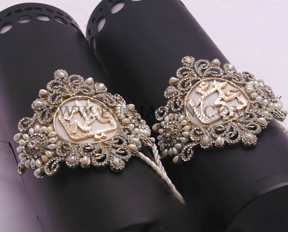 Highly Demanding White Kashi Imamzamin Zircon Stones Silver Imamzamin Wedding