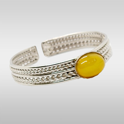 Ladies Aqeeq Kara Hand Cuff Brown | Yellow | Black