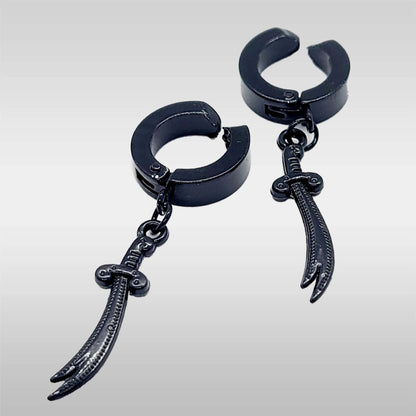 Black Dur Earrings with Zulfiqar Pack of 2pcs