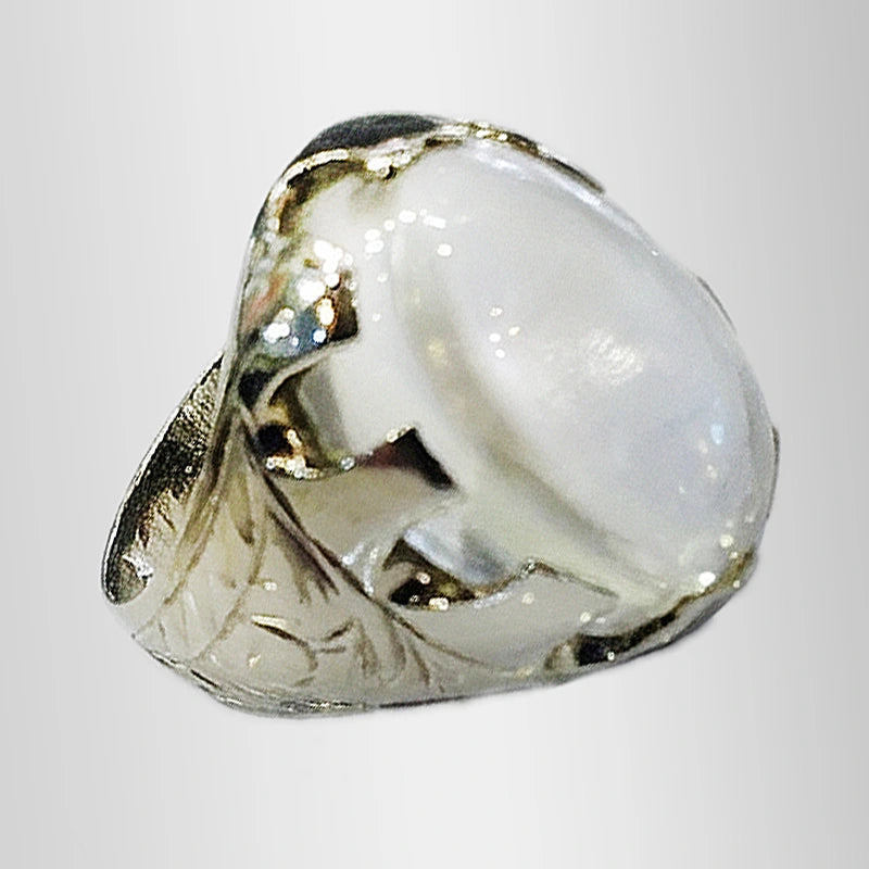 Dure Najaf Ring in Silver For Mens with 999 Naqsh