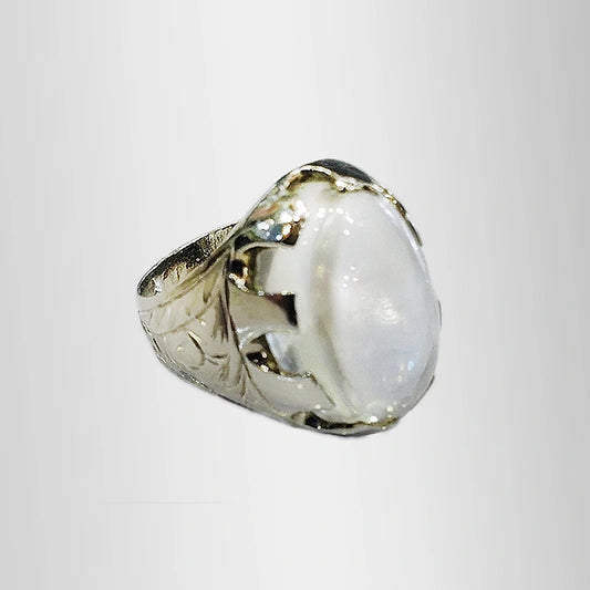 Dure Najaf Ring in Silver For Mens with 999 Naqsh