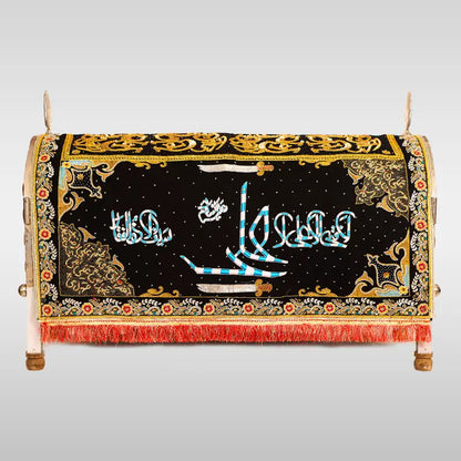 Taboot Cover La Fata illa Ali La Saif illa Zulfiqar (as) in Black Velvet Sequence Work Taboot