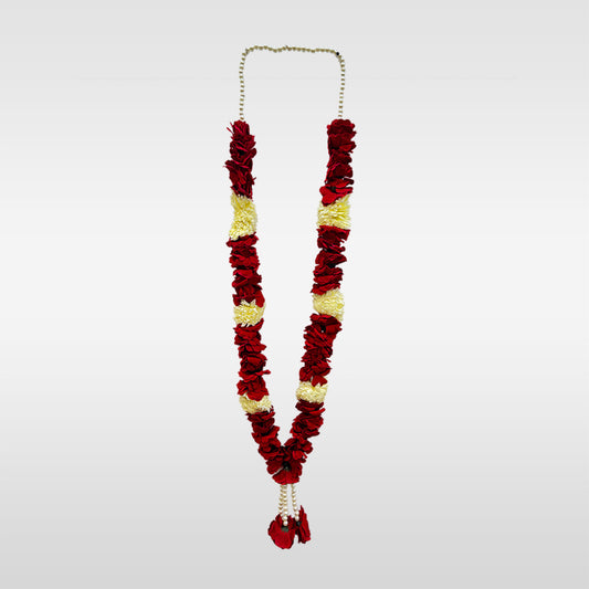 Azakhana Flower Red Gulab and Creamish Flower Set of 5pcs