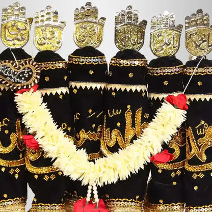 Black Velvet Alam Azakhana with Handcrafted German Silver Panja for Your Home