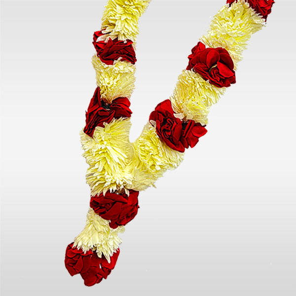 Azakhana Flower Red and Cream Thick Design