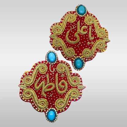 Red Velvet Wedding Imamzamin Kora Work Feerozah