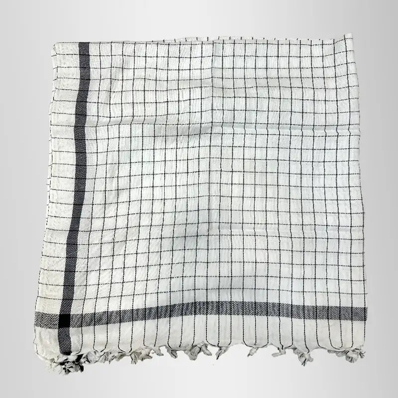 Baseej Romal White with black Checks Basij