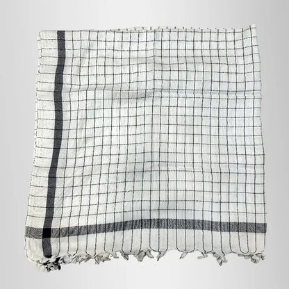 Baseej Romal White with black Checks Basij