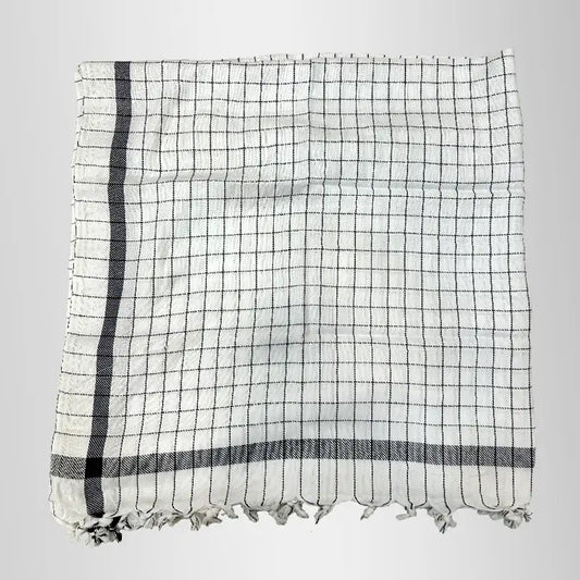 Baseej Romal White with black Checks Basij