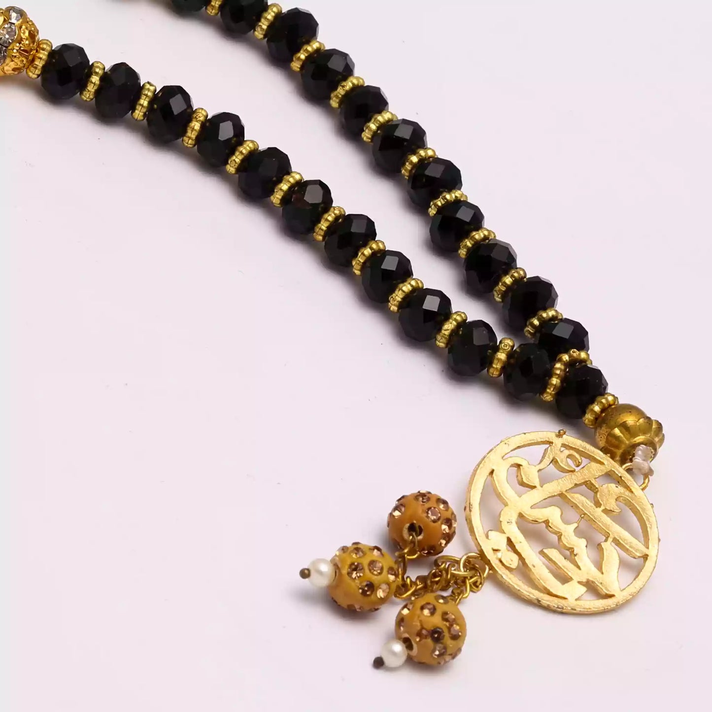 Beautiful Tasbih Golden Pendant Ya Hussain a.s Crystal Beads