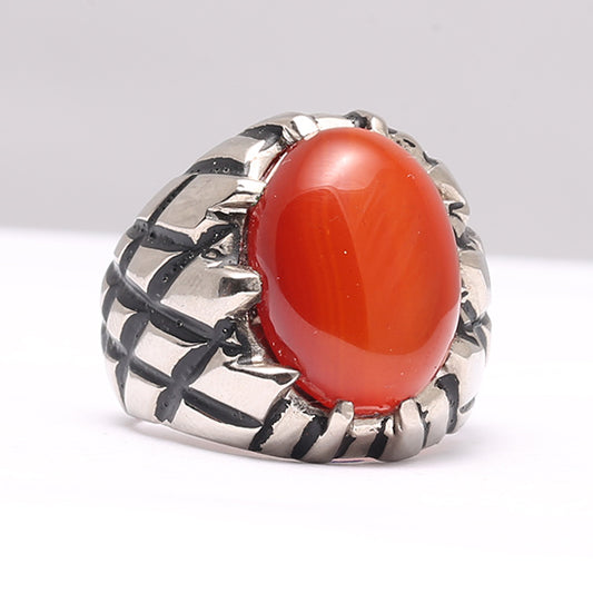 Best Selling Ring Of Yemeni Aqeeq Silver Turkish Ring