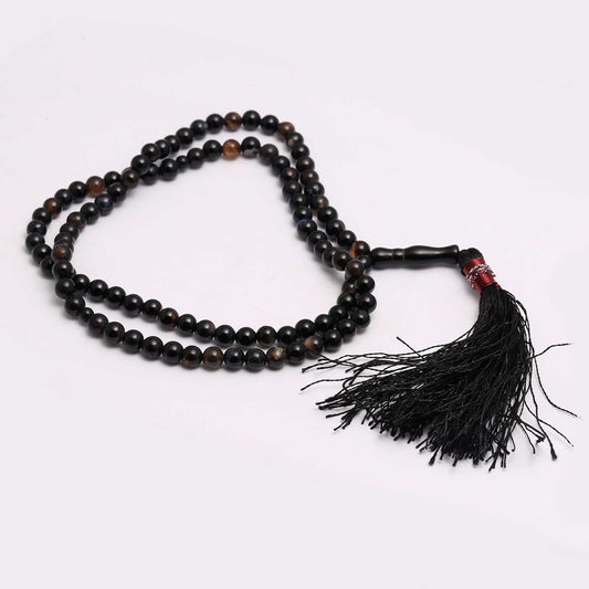 Black Aqeeq Tasbih with 100 Natural Beads for Prayer