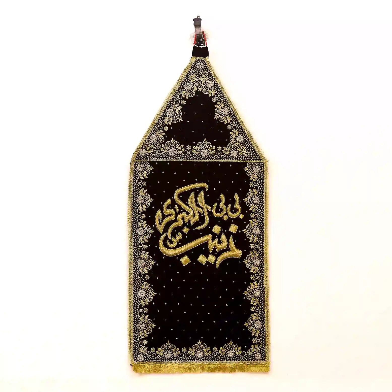 Black Velvet Patka with Detailed Alam Design of Bibi Zainab ul Kubra (sa)