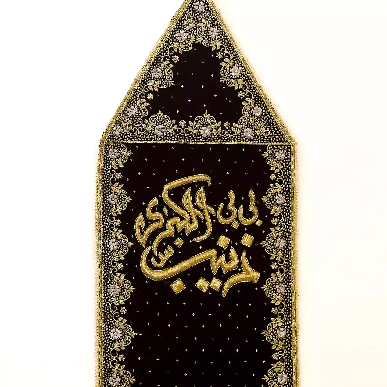 Black Velvet Patka with Detailed Alam Design of Bibi Zainab ul Kubra (sa) 1