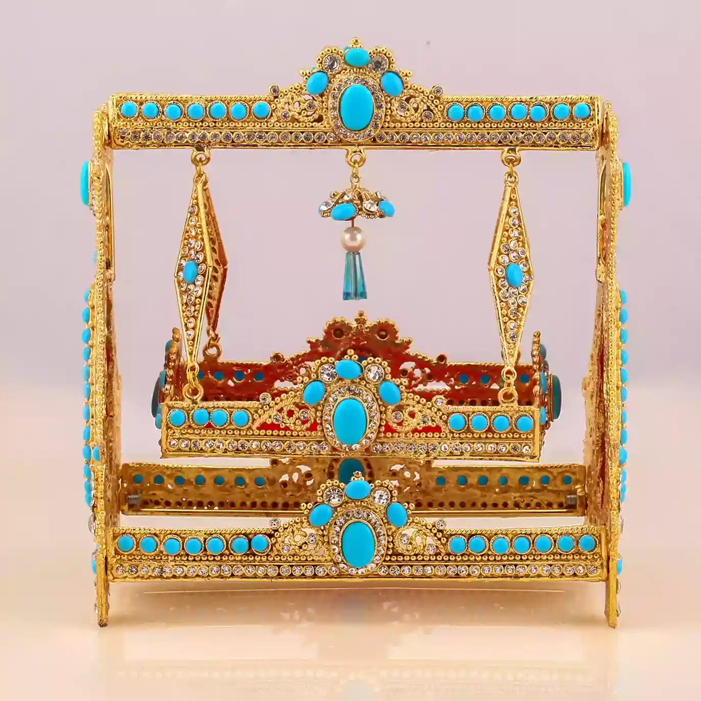 Blessed Beauty Shahzada Ali Asghar (as) Small Kashi Jhoolah with Ferozi & White Zircon Stones