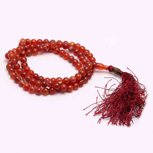 Brown Aqeeq Tasbih with 100 Beads for Prayer and Meditation