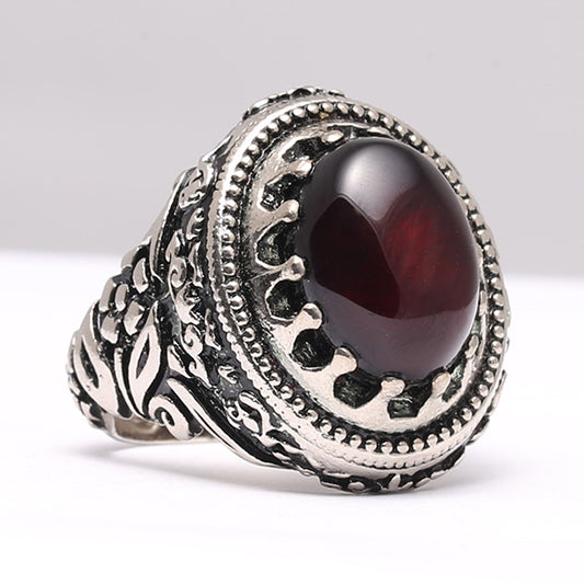 Brown Aqeeq Turkish Ring Style - Elegant Men's Rings Design