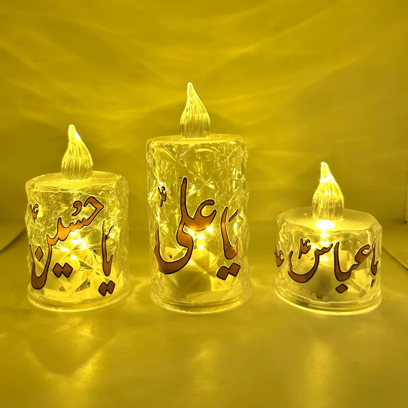 Decoration Candles Ya Abbas (as), Ya Ali (as), Ya Hussain (as)