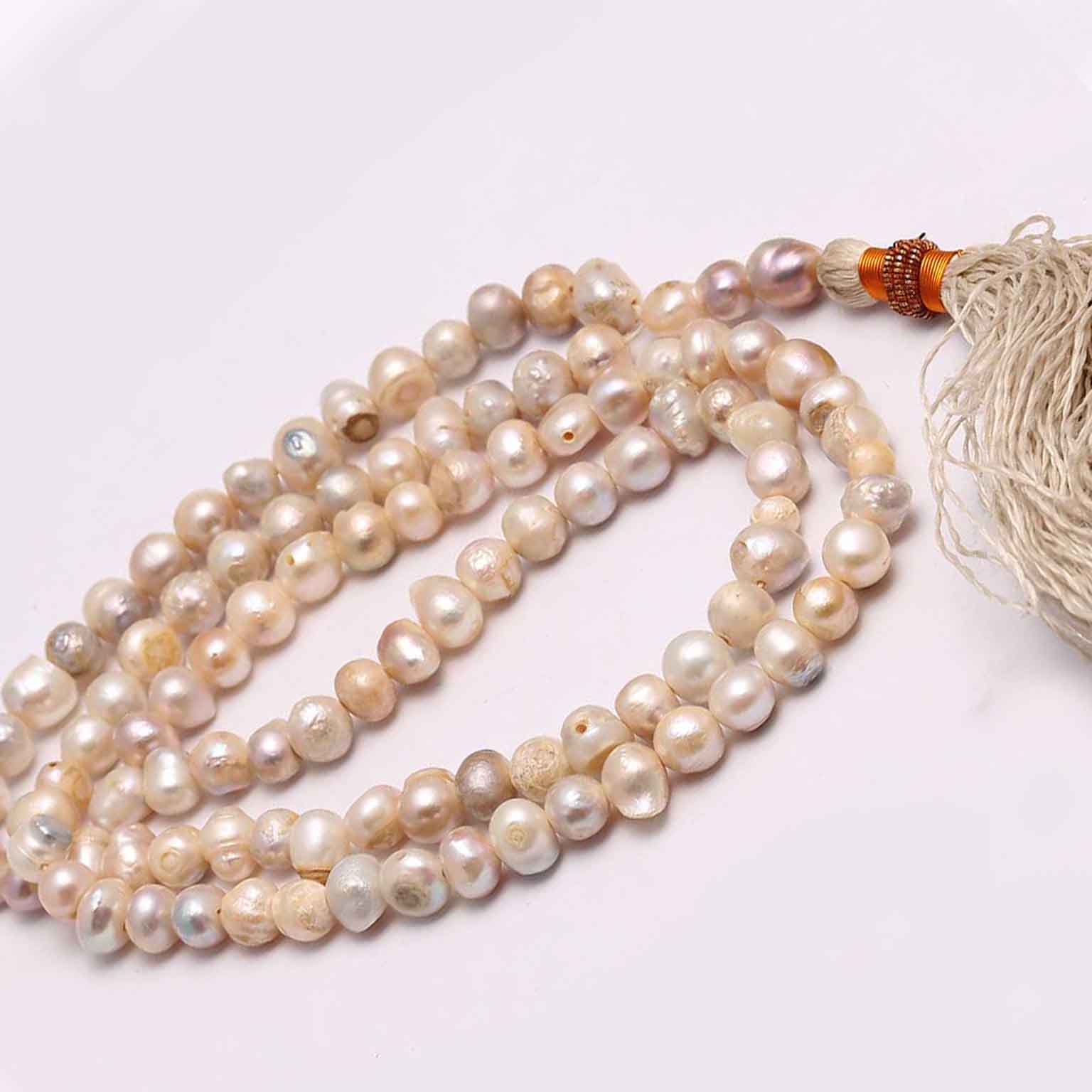 Elegant 100-Bead Natural Pearls Tasbih for Prayer and Meditation