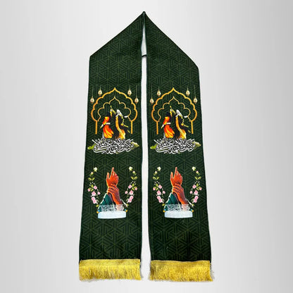 Ghadeer Muffler Green Silk Satan