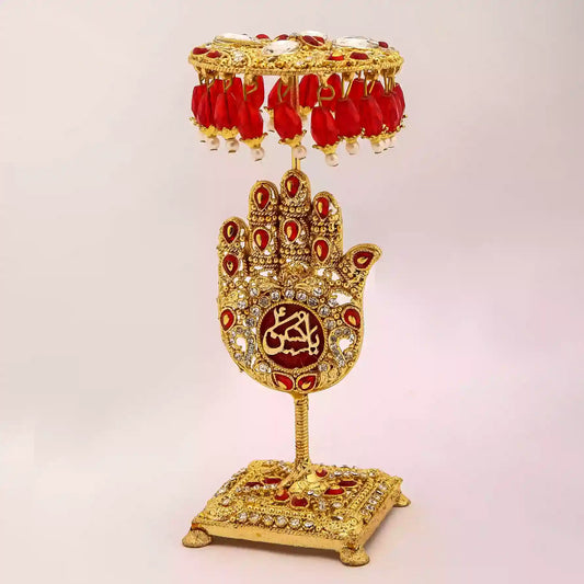 Graceful Stone Adorned Umbrella with Panja Stand for Ya Hussain as
