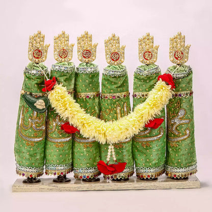 Greee Velvet Alam Stone work Panja For Home Azakhana (New Arrival)