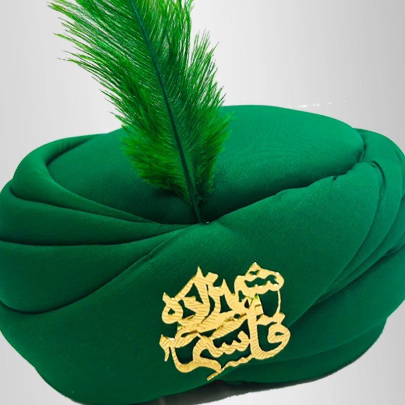 Green Amama Shahzada Qasim with Green Furr