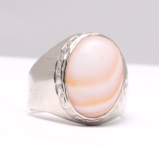 Handmade Light Brown Sulemani Aqeeq Ring with Timeless Design